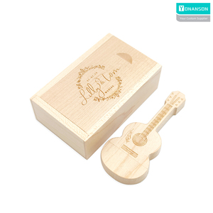 Unidades <span class=keywords><strong>Flash</strong></span> USB de guitarra de madera 32GB 64GB 128GB Pen Drive de logotipo personalizado 64GB Caja de memoria USB de madera Regalos 8GB 16GB - Product Image 3