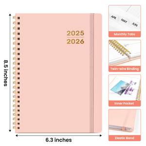 Cuaderno <span class=keywords><strong>de</strong></span> tapa dura personalizado, diario mensual semanal en espiral 2026, A5 carpeta <span class=keywords><strong>de</strong></span> impresión <span class=keywords><strong>de</strong></span> logotipo, libro <span class=keywords><strong>de</strong></span> Diario Financiero Sin fecha - Product Image 2