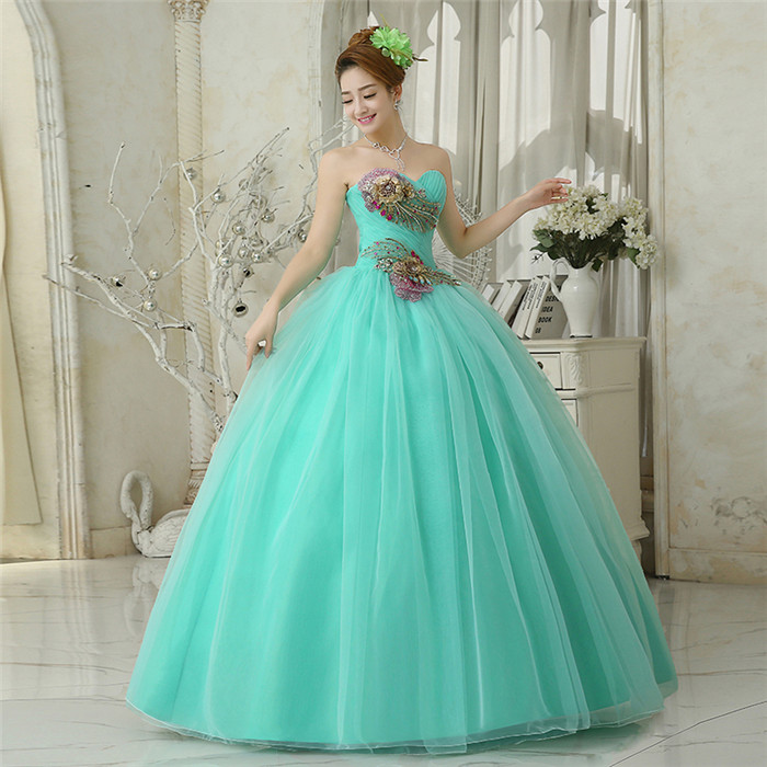 15 birthday dresses turquoise Strapless Turquoise Formal Quinceanera Ball Gown Dress Size 18W / Turquoise