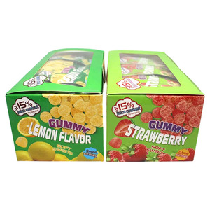 Caramelos de goma con sabor a jugo de fruta Halal Arena agria Limón y fresa Caramelo suave en caja Caja de embalaje Embalaje - Product Image 5