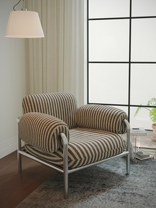 Poltrona a Righe Stile Bauhaus Vintage Murei Home per Soggiorno <span class=keywords><strong>e</strong></span> Camera da Letto, Uso Relax - Product Image 5