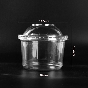 Contenants ronds transparents jetables de 3 onces pour aliments froids, salades de fruits, yaourts, gâteaux, gobelets à dessert en plastique PET transparent avec couvercle - Product Image 3