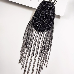 Toppe per cappello da sposa di Halloween in feltro di feltro resistente all'acqua stile etnico grande catena di lusso a spalla - Product Image 4