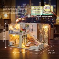 IIECREATE K-028 Kit de Casa de Muñecas en Miniatura de Madera 3D para Armar - Juguete Educativo para Construcción de Ciudades