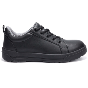 Chaussures de sécurité basses unisexes JIANKUN noires, respirantes en maille aérée, imperméables en cuir véritable, anti-choc, embout en acier, anti-perforation - Product Image 1