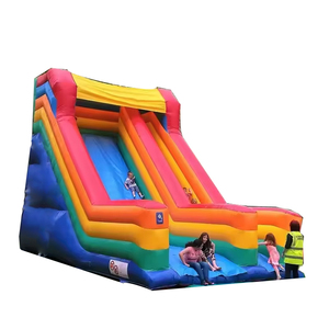 Toboggan gonflable commercial, annonçant la <span class=keywords><strong>maison</strong></span> de rebond de glissière sèche d'eau gonflable colorée d'enfants pour des décorations de parcs d'enfants - Product Image 1