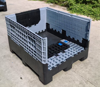 Conteneur de palette industriel grand format en polypropylène durable, pliable, empilable, caisse de stockage de qualité alimentaire, bac de rangement, unité pliable