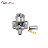 Conectores de cable de montaje en panel niquelado de 50ohm eléctricos N conector hembra recto para cable coaxial LMR240 H155 RG59 Rf