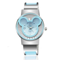 Montre-Bracelet rose pour filles, montre à Quartz et diamant pour enfants