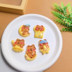 เรซิ่นรูปสัตว์การ์ตูน ดวงจันทร์ ดาว หมี 100 ชิ้น แบบหลังแบน สำหรับตกแต่ง DIY โบว์ติดผมเด็ก อุปกรณ์เสริมตกแต่งเคสมือถือ - Product Image 3