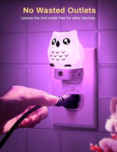 Veilleuse LED RGB Hibou 0,5W, Mignonne et Moderne, Mini Lampe Murale à 10 Couleurs Changeantes pour Chambre d'Enfant, Bébé - Product Image 5