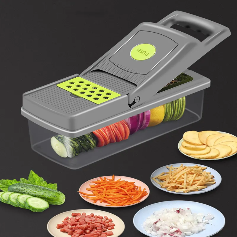Yiehoom Smart Slicer Plastic Rvs Cutter Hakselaars Slicer Manual Voedsel Chopper Groentensnijder