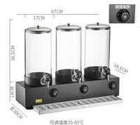 Distributeur de jus chaud et froid électrique en acier inoxydable et acrylique à 2 réservoirs, fournitures pour hôtels et restaurants, distributeur de lait chaud