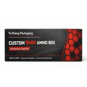 Custom Easy Fold Cardboard 9mm Ammo Box Empty <strong>Ammunition</strong> Magazine Packaging From Professional Packaging Manufacturer - Product Image 2