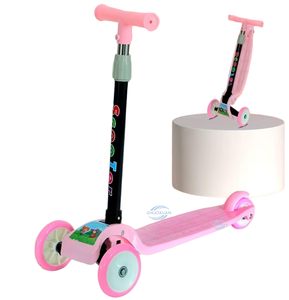 Patinete de tres ruedas para niños con base de acero endurecido y resistente a la oxidación, construcción metálica robusta, doble alerón y triple rueda - Product Image 1