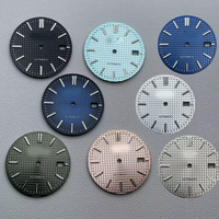 Montre multifonctionnelle avec cadran en chêne style ferme modifié de 31,8 mm, aiguilles argentées, luminescence verte, piles incluses, compatible mouvement NH35, en métal