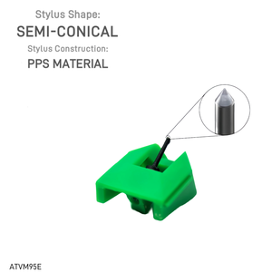 หัวเข็มสไตลัสเพชร NEXVOGUE AT-VMN95E สำหรับเครื่องเล่นแผ่นเสียง AT-LP120X - หัวเข็มแบบกึ่งทรงกรวย ใช้กับหมึกซีรีส์ที่เปลี่ยนได้ - Product Image 4