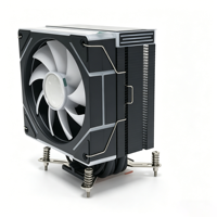 Refroidisseur de processeur ARGB 120 mm à 4 caloducs, refroidisseur silencieux de type tour avec caloducs en cuivre, synchronisation ARGB 5 V, compatible avec Intel LGA1851/1700 et AMD