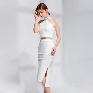 Ropa al por mayor proveedor Sexy elegante vestidos de las mujeres con cuentas de hombro bikini <span class=keywords><strong>dos</strong></span> piezas vestido Bodycon - Product Image 4