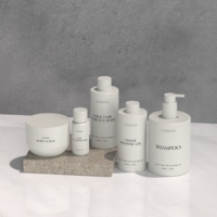 Nouveau produit bleu 150ml 200ml 300ml épaule plate PET HDPE shampooing lavage du visage lotion pompe bouteille 250g cosmétique pot de crème pour le visage
