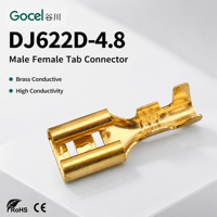 Guchuan 6.3mm Bornier à sertir femelle à languette plate DJ622-D6.3 en laiton étamé 230V Connecteur rapide pour câble électrique