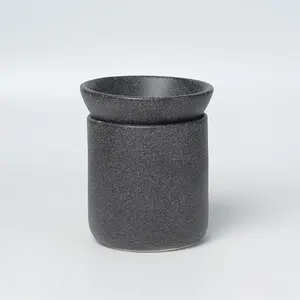 Factory direct top grade Candle Oil Burner black Matte Wax Melt Burner two piece of set Aromatherapy Tealight Holder on sale