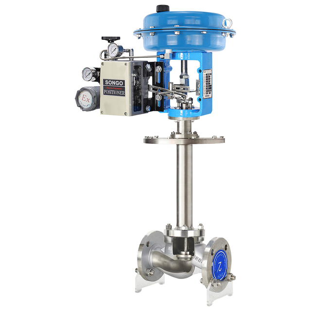 Bellows Cryogenic Pneumatic Flow Control Globe Valve Flange ANSI 300 Stainless Steel 304 Pneumatic Pressure Control Valve