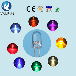 Vanfun 5mm tête LED Diode bande transparente sans bordure émettant blanc rouge bleu vert lumière 5V Max inverse Volta 1W Max trou de puissance - Product Image 2