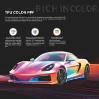 TPU Warna-warni Anti Gores Anti Menguning Berdaya Hidrofobik Tinggi, Dapat Memperbaiki Diri Sendiri, Tebal 7.5mil, Pelindung Cat Mobil