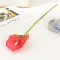 Kleine rode palm anthurium kunstbloem voor bruiloft, hotel, binnenhuisdecoratie, kleine maat, bloemdecoratie voor gangen.