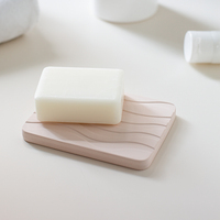 Porte-savon en diatomite naturelle en forme de vague, absorption rapide, antibactérien, pour lavabo de salle de bain