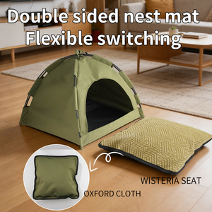 Tente portable Oxford <span class=keywords><strong>pour</strong></span> animaux de compagnie (chats et chiens) semi-fermée, pliable, détachable, lavable et respirante <span class=keywords><strong>pour</strong></span> l'extérieur, toutes saisons - Product Image 3