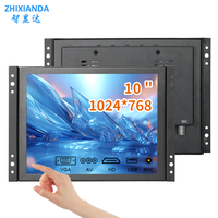 Fabrika 10 İnç 1024*768 4:3 Oranlı VGA AV BNC Dokunmatik Olmayan/Rezistif Ekran Metal Kasa TFT LCD Açık Çerçeve Endüstriyel LCD Monitör