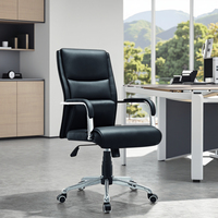 Fauteuil de bureau pivotant en cuir de luxe Boss en cuir pour massage ergonomique.