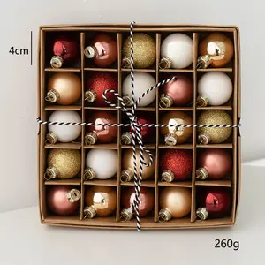 Hot Selling 25 Pcs Ornaments Set 30-50mm Shatterproof Glass Ball For Christmas Tree Decorations