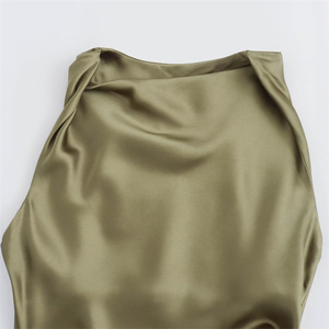 TAOP & ZA 2024 primavera nuovo stile vita Sexy <span class=keywords><strong>in</strong></span> seta di raso con colletto drappeggiato senza maniche abito Midi 8372090 6962230 3897158 - Product Image 4
