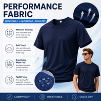 T-shirt pour homme à manches longues ou courtes, coupe ample, couleur unie, col rond, polyester/coton, écologique, séchage rapide, respirant, léger