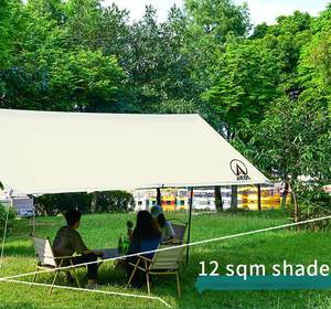 पोर्टेबल समुद्र तट काले कोटिंग तम्बू चंदवा धूप छांव Upf50 + आसान परिवार चंदवा डेरा डाले हुए यात्राएं सैर सपाटे आश्रय - Product Image 5