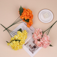 Arreglo Floral de Hortensias Artificiales de Seda con Cinco Cabezas para Decoración de Bodas, Salones y Mesas, para Decoración del Hogar