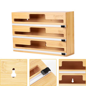 OEM yaratıcı duvara monte gıda plastik sarılmak Film dağıtıcı için kesici ile mutfak düzenleyici kalay folyo dağıtıcı - Product Image 3