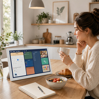 Tablette Android de bureau 21,5 pouces avec écran tactile capacitif, tablette professionnelle 32 Go, légère, compatible avec les applications de bureau