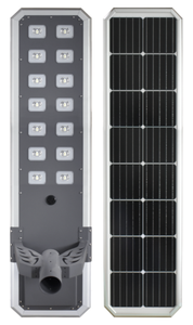 Lampadaire solaire LED 6 têtes 300W avec détecteur de mouvement, éclairage de sécurité extérieur pour route, IP65, garantie 5 ans, en aluminium - Product Image 2