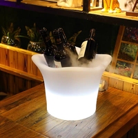 Tinas de hielo LED Cubos de hielo Tinas de bebidas Tinas Estantes de exhibición de bebidas Decorar habitación con 16 colores Barra brillante Cubo de exhibición de bebidas