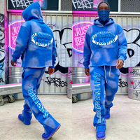 YSJY OEM Jogging en coton personnalisé, coupe évasée, imprimé, vintage, délavé à l'acide, ample, surdimensionné, survêtement pour homme