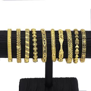 JXX Factory Price 24K Gold Plated Hollow <b>Bangle</b> with Zircon Trendy Jewelry Wholesale for Unisex - Product Image 3