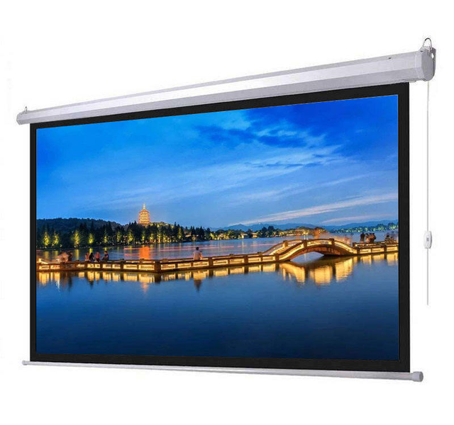 High Quality 100'' 120'' 150'' Electric Motorized Projection Screen for Home Cinema 4K Resolution for Wall/Ceiling