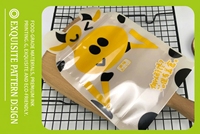 Pochette à fermeture éclair verticale motif vache mignonne avec fenêtre transparente, sac d'emballage refermable pour snacks, noix, bonbons, fruits secs, sac cadeau