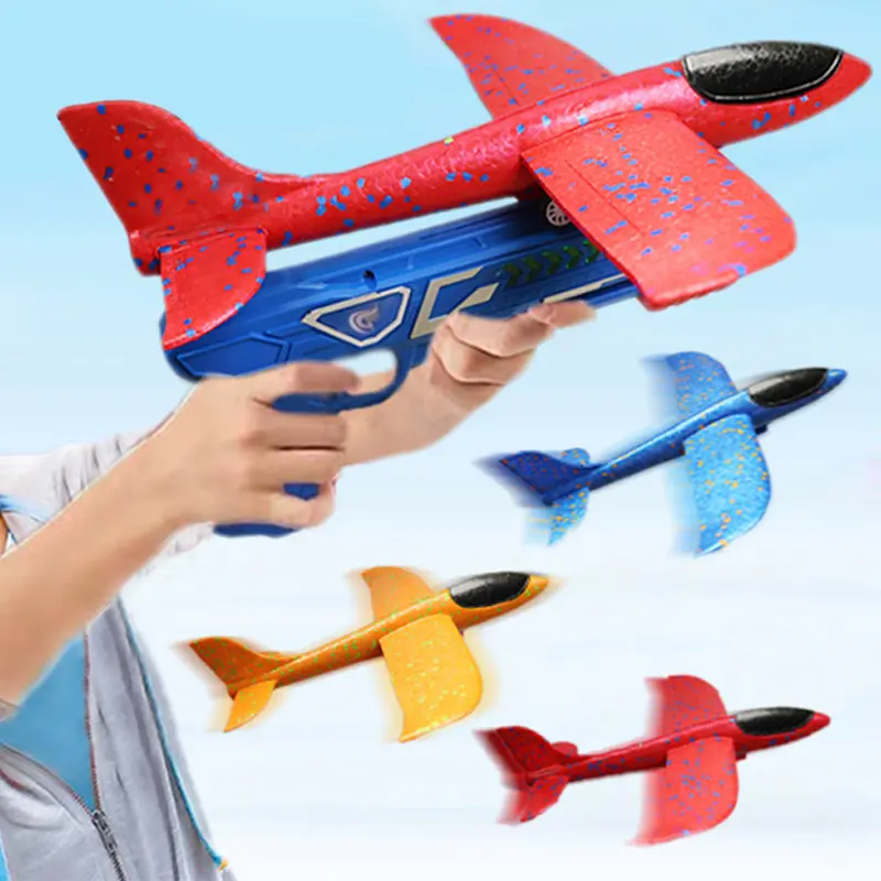 गर्म बेचने इंजेक्शन शूटिंग गुलेल ग्लाइडर EPP फोम विमान उड़ान खिलौने बच्चों के लिए/फोम विमान लांचर