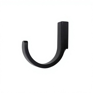 Crochet mural minimaliste en métal robuste noir simple pour suspendre les vêtements, crochets décoratifs en métal pour salle de bain, prix abordable - Product Image 1