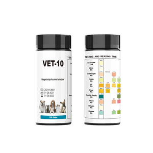 Bandelettes de test urinaire vétérinaire - 10 paramètres, 100 unités, détecte le diabète/<span class=keywords><strong>les</strong></span> corps cétoniques sanguins/infections urinaires chez <span class=keywords><strong>les</strong></span> chiens/<span class=keywords><strong>les</strong></span> chats, certifié CE ISO, résultats en 30-120 secondes, simple d'utilisation - Product Image 1